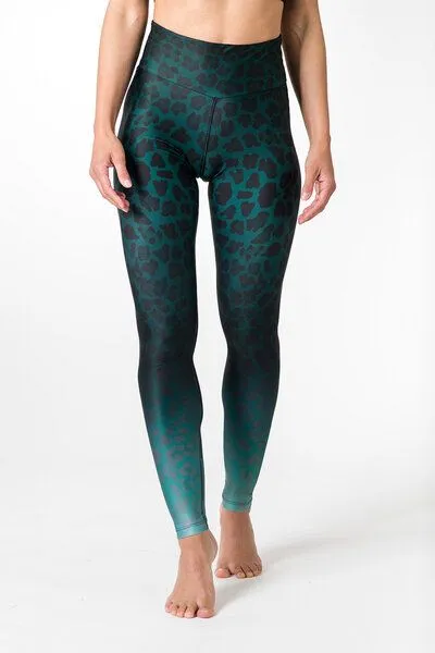 Yoga Hero Yoga Hero Yoga High Waist Leggings Damen Yogahose, Green leopard (grün), – Produktbild 1 von 4