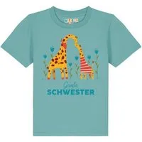 watabout kids watabout.kids T-Shirt Kinder Giraffe Große Schwester, Teal monstera, – Produktbild 1 von 1