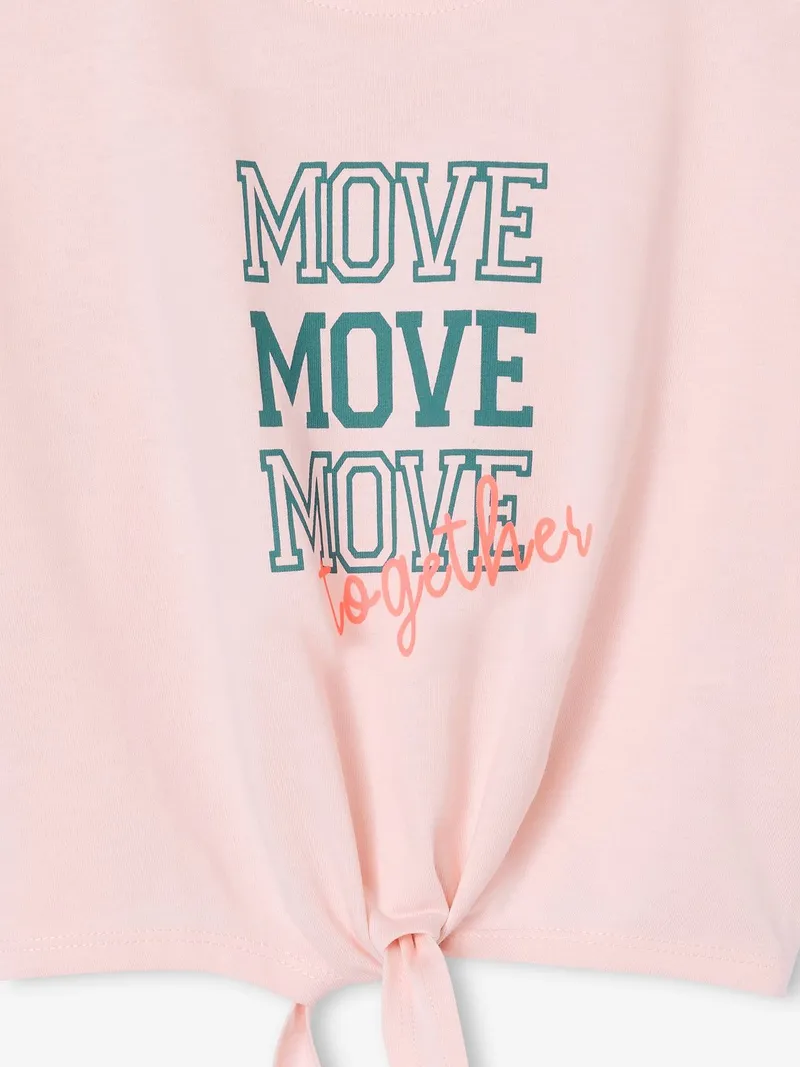 Vertbaudet SportlichersT-Shirt zum Binden MOVE Mädchen hell, Hellrosa, – Produktbild 3 von 3