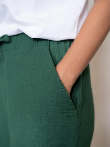 FUXBAU FUXBAU Frauen Musselinhose, Grün, – Produktbild 4 von 4