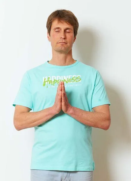 SPARKLES OF LIGHT SPARKLES OF LIGHT Yoga Shirt | HAPPINESS, Weiss, – Produktbild 2 von 3