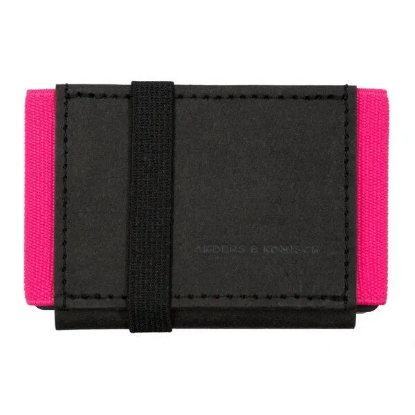 ANDERS & KOMISCH ANDERS & KOMISCH Kleines nachhaltiges Portemonnaie mit Münzfach - A&K MINI CLASSIC, Schwarz/pink, – Produktbild 1 von 4