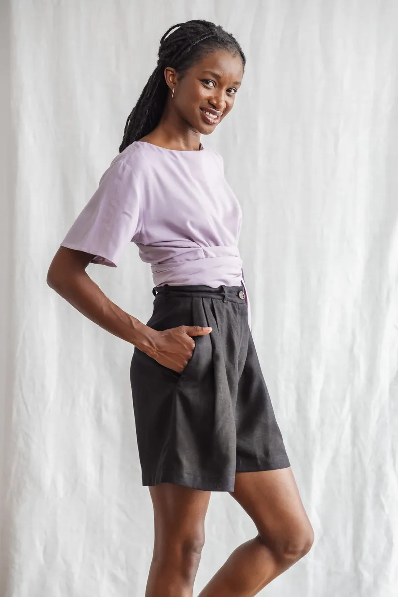 Jyoti - Fair Works Jyoti - Fair Works Damen vegan Shorts Kamalia Schwarz, Schwarz, – Produktbild 2 von 2
