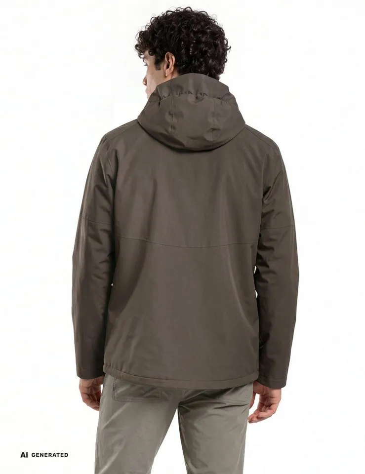 Vaude Vaude Outdoorjacke SE Men's Morkon Jacket III (1-St) atmungsaktive, wind- und wasserdichte Outdoorjacke, Grau, – Produktbild 4 von 5