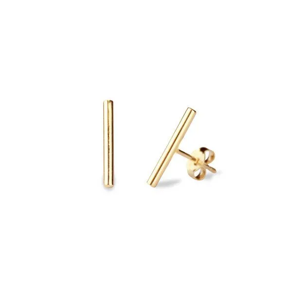 lille mus lille mus Ohrstecker 'Stab' 925 Silber, Gold, – Produktbild 2 von 4