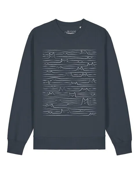 watapparel watapparel Sweatshirt Unisex Doodle Cats, India ink grey, – Produktbild 1 von 2