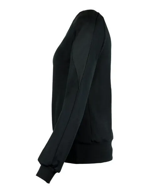 LASALINA LASALINA Warmer Pullover mit dekorativem Einsatz, Schwarz, – Produktbild 2 von 4