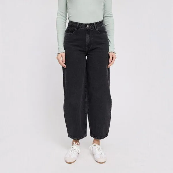 Mazine Mazine Barrel Leg Denim Pants, Dark grey, – Produktbild 3 von 4