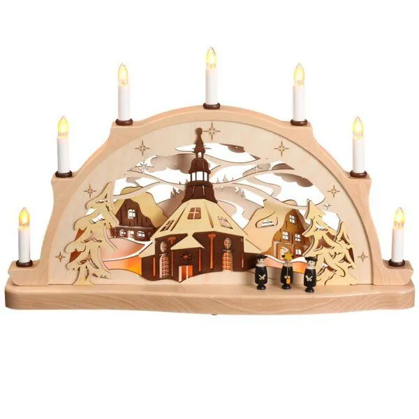 Zeidler Erzgebirge Zeidler Erzgebirge Schwibbogen Seiffener Kirche bestückt -3D Optik – Produktbild 1 von 2