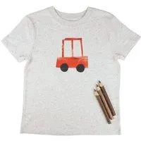 MelaDi Meladi Kinder Shirt aus Biobaumwolle - Rotes Auto aus Eco Heather – Produktbild 1 von 1