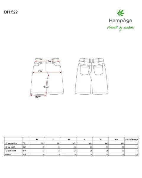 HempAge HempAge Damen Bermudahose 55% Hanf, 45% Biobaumwolle, Aqua (blau), – Produktbild 3 von 4