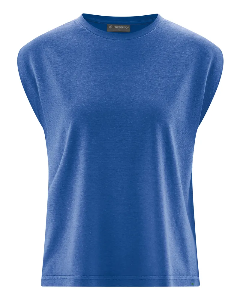 HempAge Hempage Damen vegan Ärmelloses T-Shirt In Königsblau, Blau, – Produktbild 1 von 2