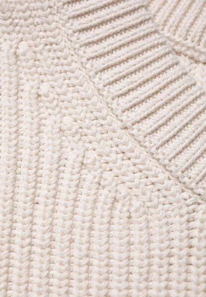 Nudie Jeans Nudie Jeans Strickpullver August Rib Cotton, Weiß (chalk white), – Produktbild 4 von 4