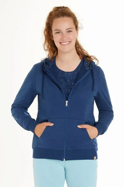 loud + proud loud + proud Damen Sweat Kapuzenjacke, GOTS-zertifiziert, Ultramarine(blau), – Produktbild 1 von 2