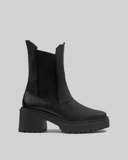 BOHEMA BOHEMA Damen vegan Squared Chelsea Boots Schwarz – Produktbild 1 von 1