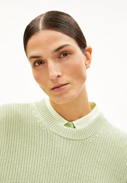 ARMEDANGELS ARMEDANGELS NURIAAS - Damen Pullover Loose Fit aus Bio-Baumwolle, Pastel green, – Produktbild 3 von 4