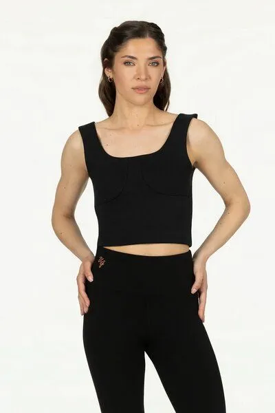 Urban Goddess Urban Goddess Ansuya Yoga Crop Top, Onyx black (schwarz), – Produktbild 1 von 4