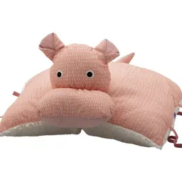 Flosinn Flosinn Kuscheltierkissen Nilpferd mit Teddyplüsch aus Baumwolle Personalisierbar – Produktbild 1 von 1
