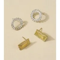 Frida Feeling Frida Feeling Bhavani Ohrstecker, 2er Set (Kreis & Rechteck) – Produktbild 1 von 1