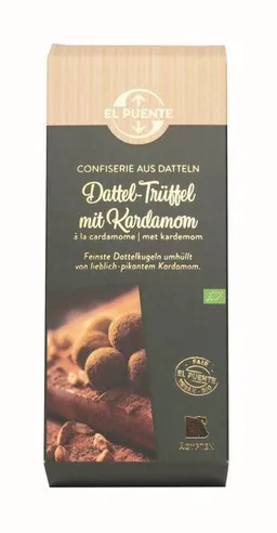 El Puente El Puente Vegane Bio-Dattel-Trüffel Kugeln mit Kardamom | Fair Trade | Bio-zertifiziert | Vegan | Glutenfrei – Produktbild 1 von 1