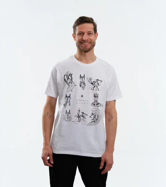 Gary Mash GARY MASH Shirt Sommerfuchs aus Biobaumwolle Weiß, Weiß, – Produktbild 2 von 3