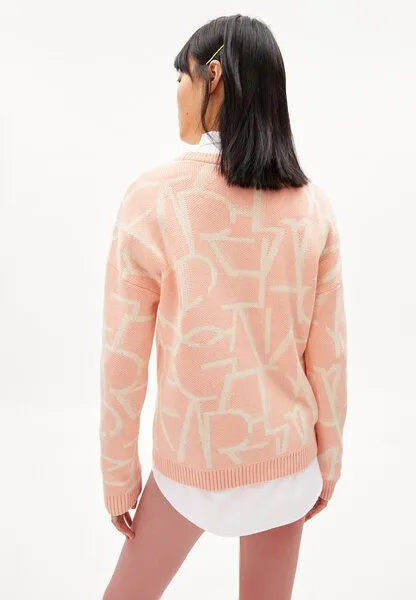 ARMEDANGELS ARMEDANGELS OLESSYAA TYPO - Damen Pullover aus Bio-Baumwolle, Peach blossom light-undyed, – Produktbild 2 von 4