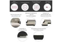 DOMO collection Ecksofa TREVISO viele Bezüge, auch in Cord, L-Form, 267x178 cm, wahlw. mit Bettfunktion, inkl. Zierkissen, Unser Dauertiefpreis – Produktbild 1 von 1