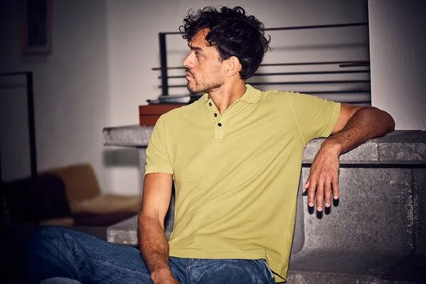 HempAge HempAge Herren Poloshirt Hanf/Biobaumwolle, Distel(beige), – Produktbild 4 von 4