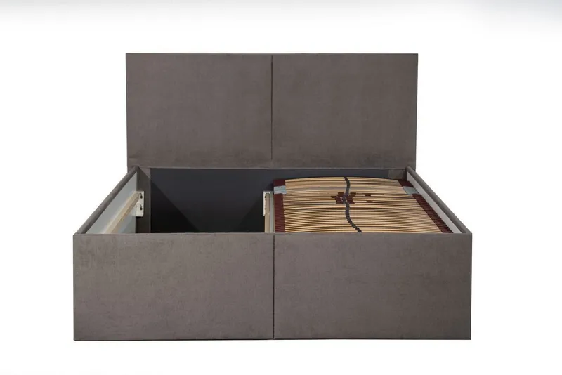 Halmon Schlafkomfort Betten Polsterbett Milano (Mit Stauraum unter der Liegefläche, erhältlich in 6 Größen, attraktiven Farben und zahlreichen Optionen), Seitenhöhe 32cm, inkl. Lattenrost bei Ausführung mit Matratze, Braun, – Produktbild 2 von 4