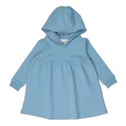 Walkiddy Kinder Kapuzenkleid GOTS zertifiziert, 95% Bio-Baumwolle, hellblau „Adriatic Blue“, weich – Walkiddy – Produktbild 1 von 1