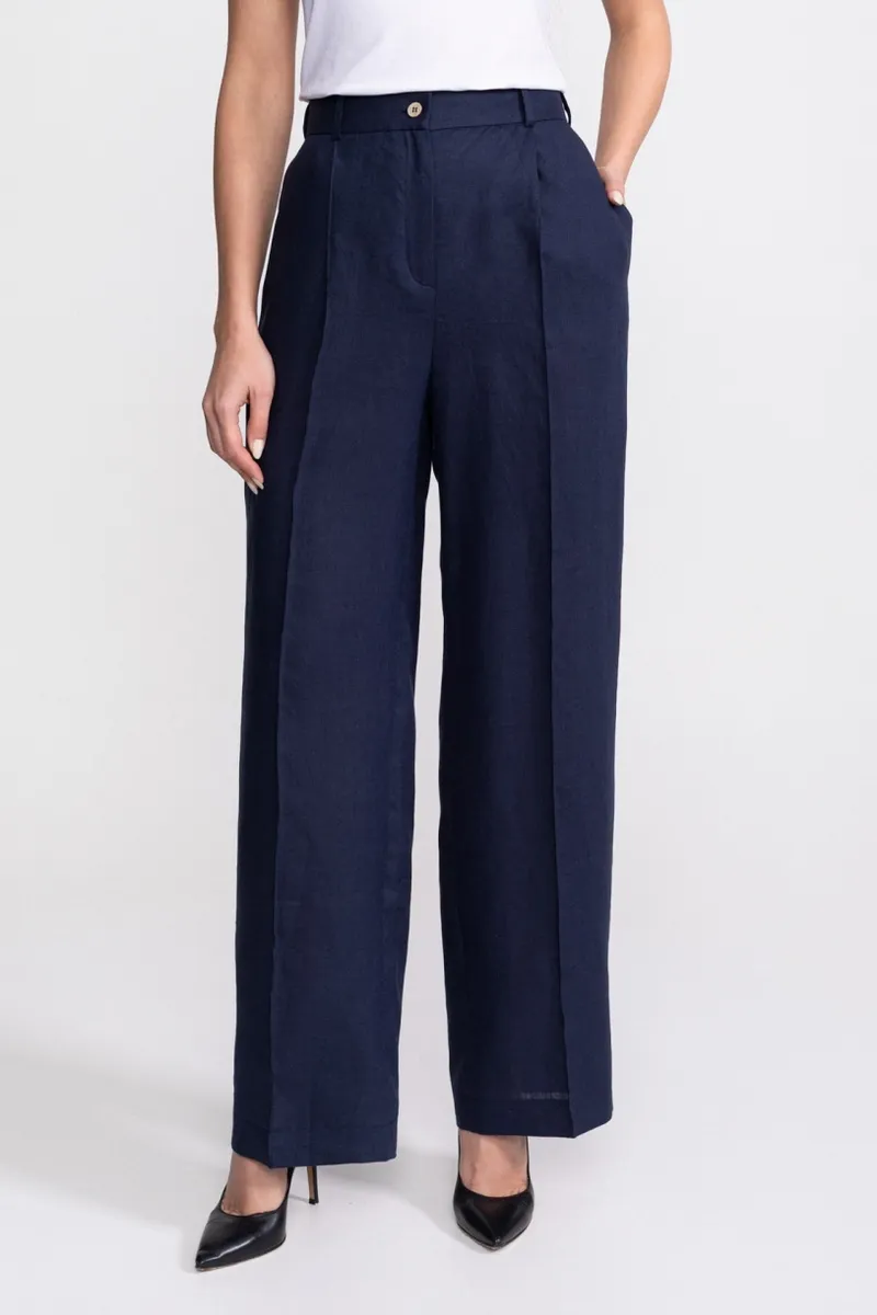 De IONESCU De IONESCU Damen vegan Hose Figa Leinen, Extra dunkelblau, – Produktbild 2 von 2