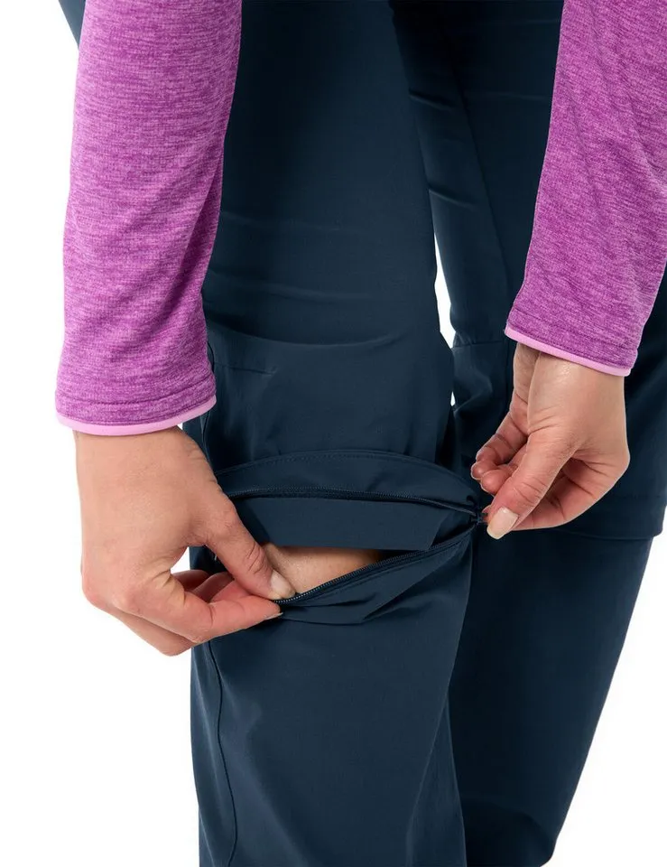 Vaude Vaude Zip-off-Hose WOMEN'S FARLEY STRETCH ZO CAPRI PANTS bequeme Passform, für sportliche Aktivitäten und Outdoor, Blau, – Produktbild 4 von 5