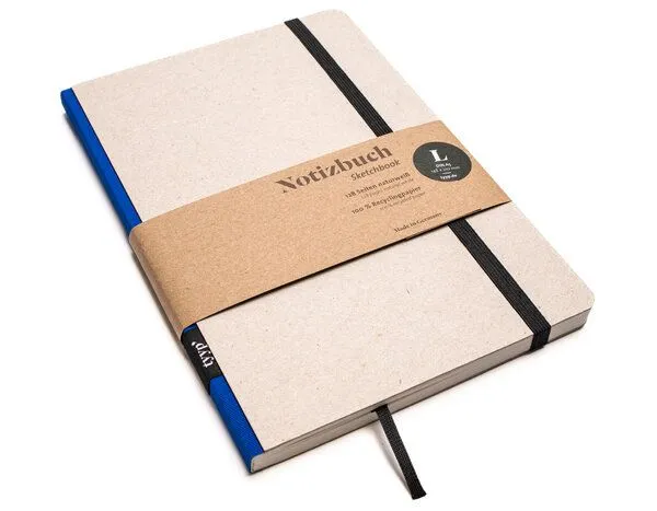 tyyp tyyp Notizbuch A5 – 100% Recyclingpapier – handmade in Germany – Klassik Öko, Blau ocean, – Produktbild 1 von 4