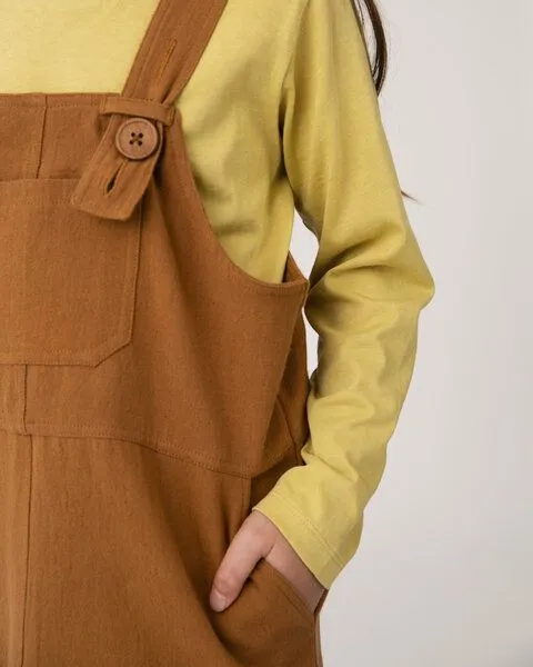MATONA Matona Latzkleid für Kinder aus Canvas Bio-Baumwolle / Retro Pinafore Dress, Biscuit, – Produktbild 3 von 4