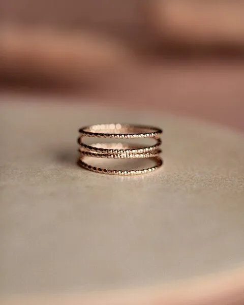 lille mus lille mus Ring 'Loop Glitzer' 925, Gold, – Produktbild 2 von 4