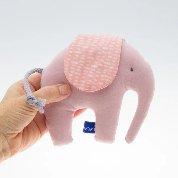 Flosinn Flosinn Knistertier Baby Kleiner Elefant Bio-Greifling, Rosa, – Produktbild 1 von 4