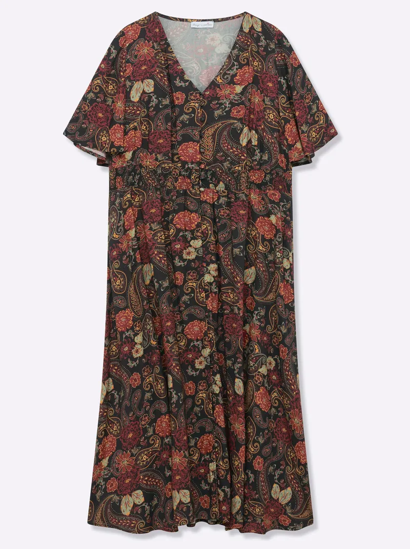 sheego by Joe Browns Maxikleid, Schwarz-bedruckt, – Produktbild 1 von 2
