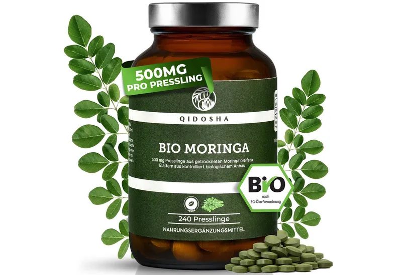 QIDOSHA Bio Moringa Presslinge 500 mg Presslinge, 240 St., 120 g, 500 mg pro Pressling – Produktbild 1 von 5
