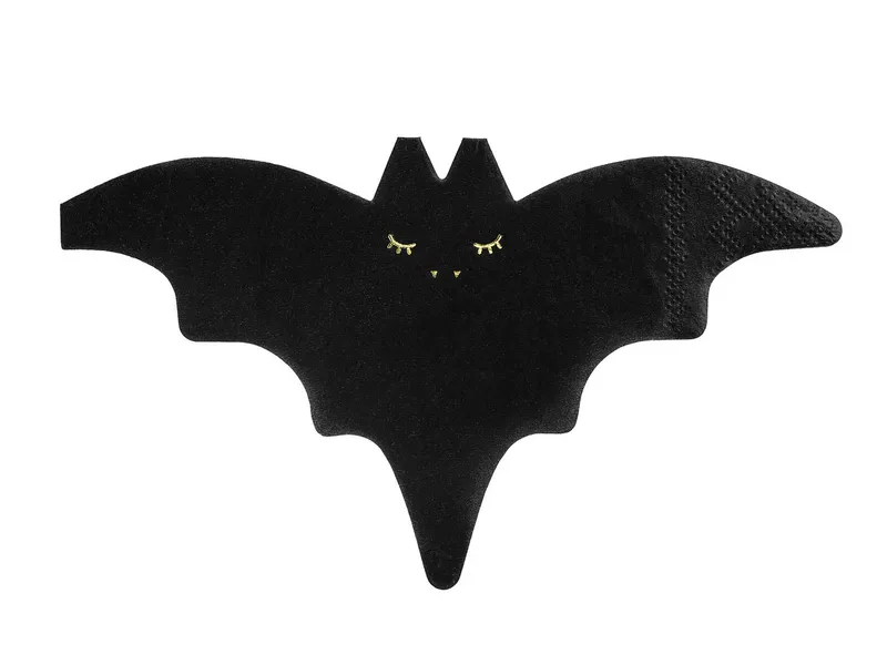 partydeco Papierserviette, Servietten Fledermaus 16x9cm 20 Stück, Schwarz, – Produktbild 1 von 5