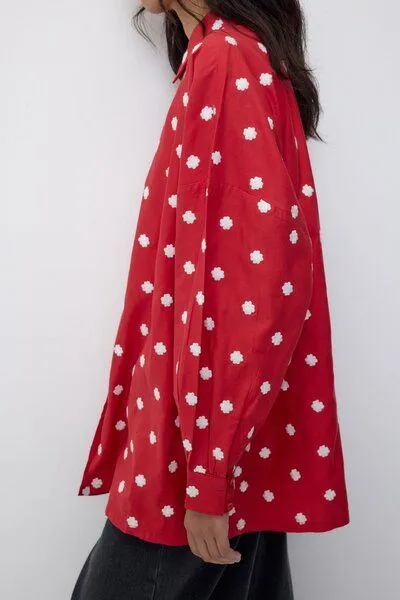 Rita Row Rita Row Bestickte Bluse LUCCA aus Bio-Baumwolle, Red, – Produktbild 4 von 4