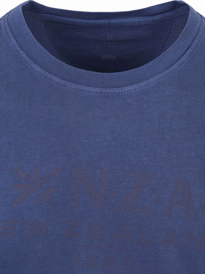 new zealand auckland new zealand auckland NZA T-Shirt Faded Logo Navy, Hellblau, – Produktbild 3 von 5