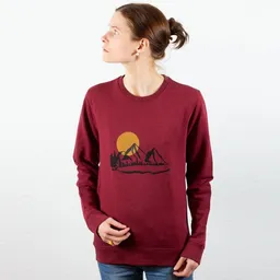 Spangeltangel Spangeltangel Pullover, "Bergluft" burgund, Sweatshirt, Damen, bedruckt, Siebdruck, Outdoor – Produktbild 1 von 1