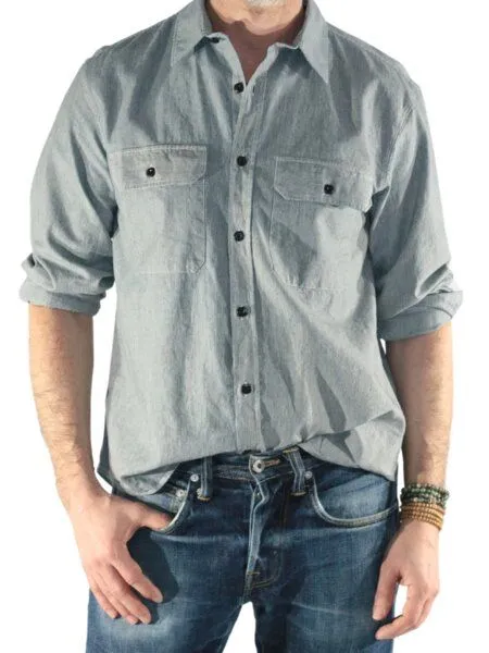 WOTE WOTE Freizeit Streifen Hemd - Flicker Shirt Organic Cotton, Weiß-blau, – Produktbild 3 von 3