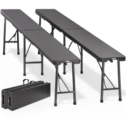 Casaria® Bierbank 2er-Set Anthrazit Kunststoff 180cm – Produktbild 1 von 1