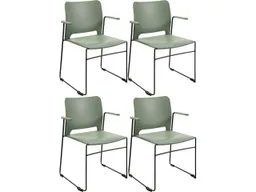 Topstar Topstar 4 Besucherstühle "VISIT LINE" mit Armlehnen, oliv – Produktbild 1 von 1