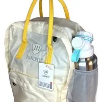 JN JuNiki s JN JuNiki's Ultraleichter JuNiki's Rucksack + isolierte Premium-Trinkflasche recyceltes PET, Weiss/türkis, – Produktbild 1 von 1