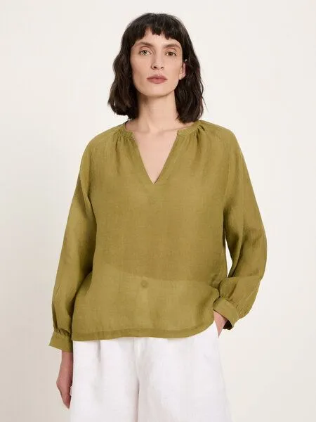 LANIUS LANIUS Bluse aus Ramie, Cypres, – Produktbild 1 von 4