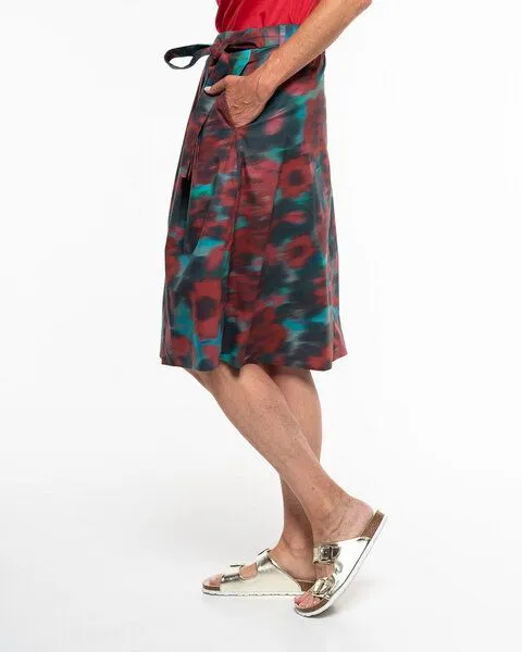 Alma & Lovis Alma & Lovis Floraler Print-Midirock aus Organic Cotton | Popeline Print Skirt, Everglade (rot-blau), – Produktbild 4 von 4