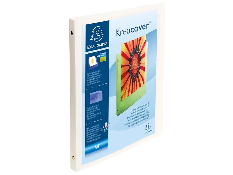 Exacompta Exacompta Präsentationsringbuch aus PP, weich, 4 Ringe, Ring-Ø 15 mm, weiß – Produktbild 1 von 1