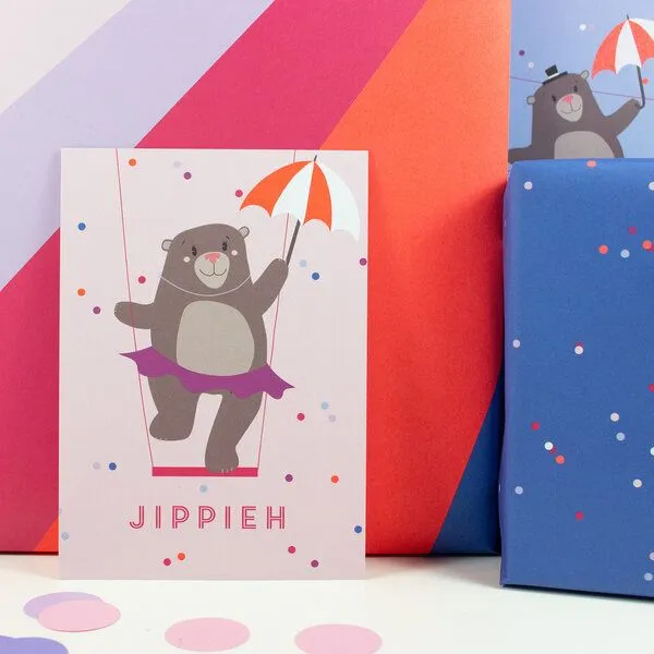 Bow & Hummingbird Bow & Hummingbird Postkarte Jippieh – Produktbild 2 von 2